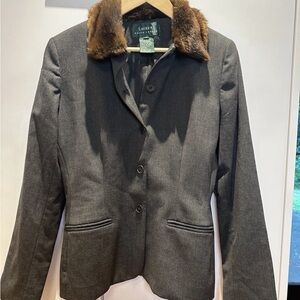 Lauren by Ralph Lauren, faux fur collared, dress jacket size 8 medium